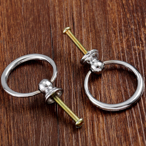 Ring Knobs Drawer Handles Gold Silver 2 pcs 37mm Zinc Alloy 1