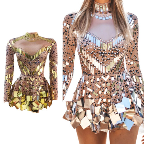 Pailletten-Partykleid für Damen, Stretchgröße M 1