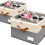 Faltbarer Schuh-Organizer mit transparentem Deckel, beige, 2er-Pack 2