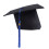 Toque de graduation ajustable en polyester avec pompon, bleue 2