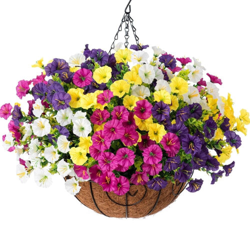 18 tommer kunstige hængende blomster til udendørs veranda 1