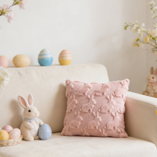 Easter Pillow Covers Bunny Pattern 18x18 Inch 2