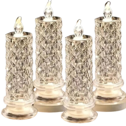 Set di 4 candele a LED in cristallo 1