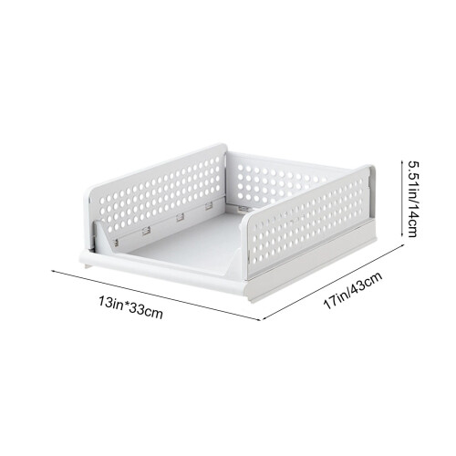 Stackable Closet Organizer Box – Foldable, Space-Saving Storage Basket for Bathroom, Kitchen, Laundry, Wardrobe – White 2