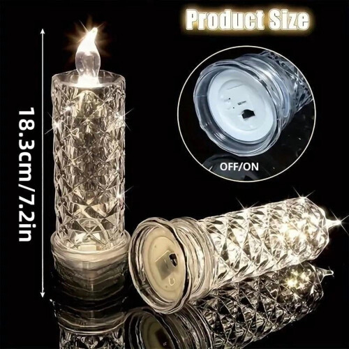Set di 4 candele a LED in cristallo 2