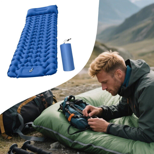 Inflatable Camping Mat – Ergonomic, Portable, 196x66cm 2