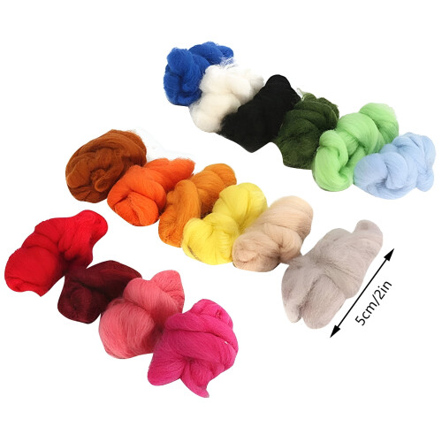 36-χρώμα μαλλιού Roving για βελονάκι felting DIY 2