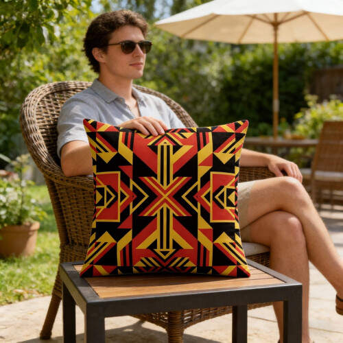 Αφηρημένα καλύμματα μαξιλαριού 18"x18" Art Deco ποδοσφαιρικό σπορ γεωμετρικό σχέδιο 1