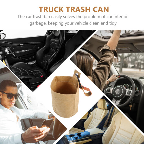 Foldable Car Trash Bin Small Leakproof Storage Container for Vehicle and Truck 2