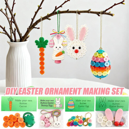 Osterknopf-Bastelset – Hasen-Ei-Karotten-Set 2