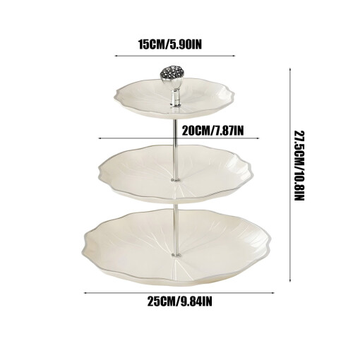 3-Tier Cupcake Stand Serving Tray with Trim 2