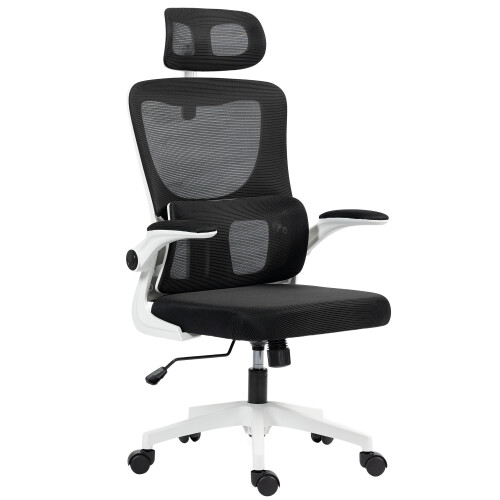 Vinsetto Vinsetto Mesh Office Chair with Adjustable Headrest, Lumbar Support, Black 1