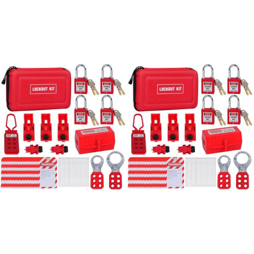 128X Locking Tag Kit Hasps, Clamps and Universal Multi-Pole Circuit Breaker Locks, Security Padlocks, Plug Locks