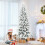 Homcom HOMCOM 6ft Pencil Christmas Tree with Snow, Realistic Tips, Easy Assembly 9