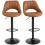 Homcom HOMCOM Barstools Set of 2, Dining Stools with Backrest and Footrest, Brown 2