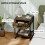 Homcom HOMCOM Modern Bedside Table, Nightstand with Drawer Shelf Rustic Brown 5