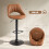 Homcom HOMCOM Barstools Set of 2, Dining Stools with Backrest and Footrest, Brown 3