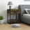 Homcom HOMCOM Modern Bedside Table, Nightstand with Drawer Shelf Rustic Brown 7