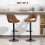 Homcom HOMCOM Barstools Set of 2, Dining Stools with Backrest and Footrest, Brown 4