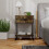 Homcom HOMCOM Modern Bedside Table, Nightstand with Drawer Shelf Rustic Brown 9