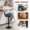 Homcom HOMCOM Barstools Set of 2, Dining Stools with Backrest and Footrest, Brown 5
