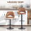 Homcom HOMCOM Barstools Set of 2, Dining Stools with Backrest and Footrest, Brown 6