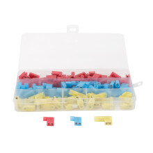 80-teiliges Set rechtwinkliger Flachsteckverbinder mit Crimpzange für 22 10AWG-Drähte, nylonisolierte Flachstecker-Sortiment