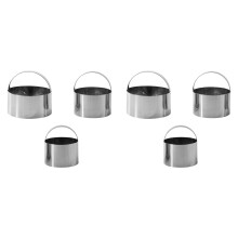 6-Pc Round Stainless Steel Cookie Cutters with Handle, 2.2"/2.5"/3" Sizes – Compatible with All Baking Needs