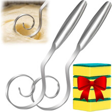 Fouet à pâte sans soudure, acier inoxydable 430, 23 cm, design en spirale pour le levain, la pâte à frire, le mélange de farine et d'eau