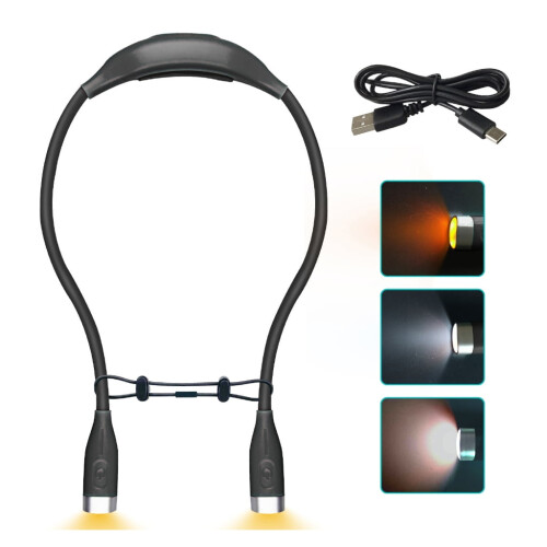 USB oplaadbare LED-neklamp – 3 helderheidsniveaus,
