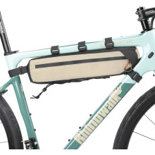 Bolsa impermeable para cuadro de bicicleta de 2,1 L con doble cremallera, organizador de herramientas y correa para bomba – Compatible con