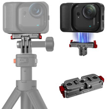 Adaptor de montare cu eliberare rapidă pentru Insta360GO Ultra – Bază magnetică pliabilă din aliaj de aluminiu cu 2 țepi și filet de 1/4"