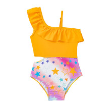 Girls Swimwear Toddler Bathing Suit Cute Printed Sleeveless Strappy Swimsuit for Baby Beach Summer Outfit