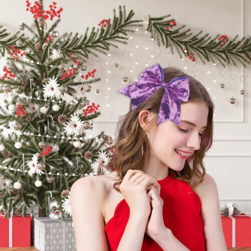 Μεγάλα Cheer Bows για Κορίτσια, Χειροποίητη Κορδέλα Grosgrain 7,8" Αξεσουάρ Μαλλιών για 1