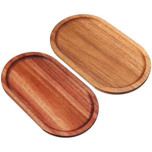 Serviertablett aus Holz, hellbraun, 20 x 11,8 cm
