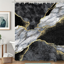 Zasłona prysznicowa z motywem botanicznym Wildflower – materiał nadający się do prania, rustykalny styl wiejski, 60 x 72 cale, zawiera haczyki
