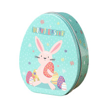 Boîte de Pâques Lapin – Récipient à bonbons en forme d'œuf, cadeau de Pâques et décoration de fête, 8,9 x 10,9 cm, compatible avec les