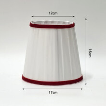 Abat-jour plissé en tissu pour ampoule E27 - Housse de lampe de rechange pour lampes de table et de chevet - 17 x 16 x 12 cm