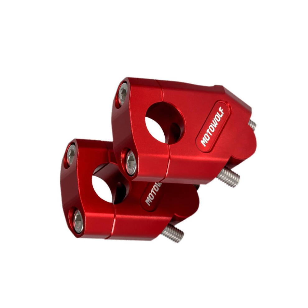 ( 22Mm) Durable Aluminum Handle Bar Riser Mount Universal Fit For Motorcycles Red 7312856568959
