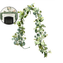 Guirlande d'eucalyptus artificiel, feuilles de soie synthétique, guirlande de verdure pour mariage, décoration intérieure et extérieure d'arche