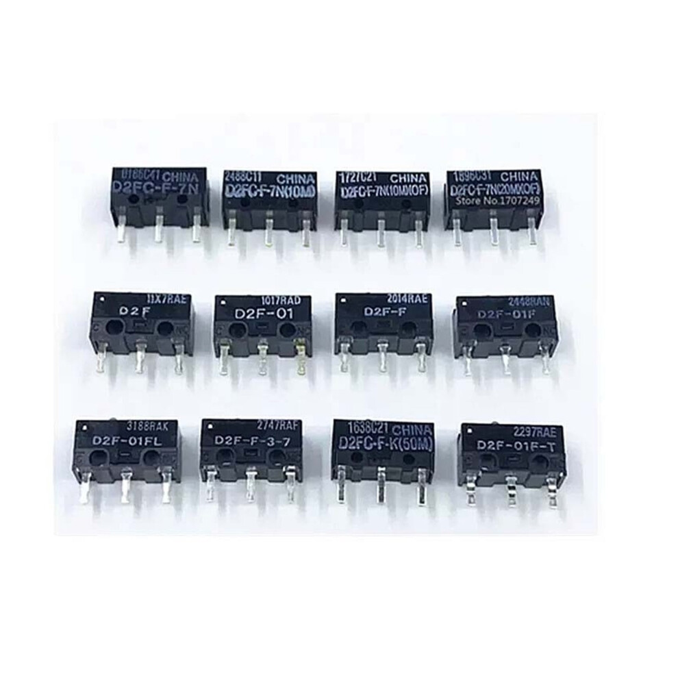 2Pcs/10Pcs Mouse Micro Switch D2fc F 7N D2fc-F-7N(10M)/(Of) D2fc-F-7N(20M)/(Of) D2fc-F-K 50M Microswitch For Mouse 9496895103529