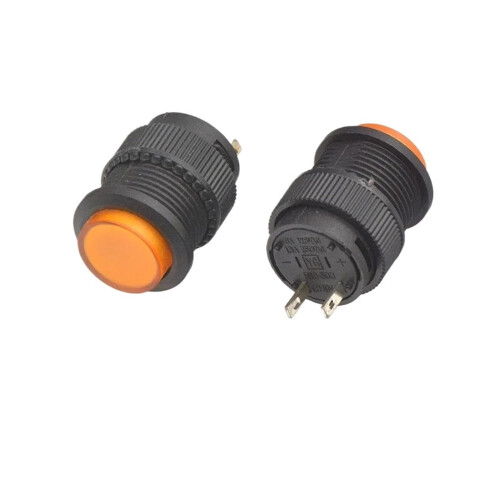 Διακόπτης με κουμπί αυτοκλειδώματος 16 mm με LED, 5 τεμάχια