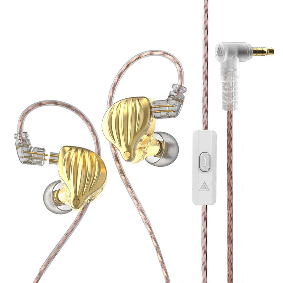 Gold ( With Mic) Smartphone Earbuds Wired 3.5Mm Phone Earphones Bass Headset With Ear