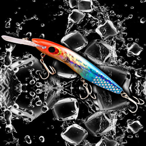 2 Stück Angelköder Jigs 28g Schwebender großer Köderfisch Blutschlitz Angelhaken Kunststoff künstlicher Hartköder Köderfisch Salzwasser 2