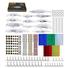 Hard Baits Set Lure Making Supply Fishing Tackle Crankbaits Set Include Hook Split Rings Lure Eye Sticker