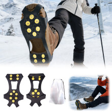 Grampos de gelo para sapatos e botas – Grampos de tração antiderrapantes para neve e gelo, sobrecalçados de borracha