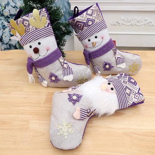 Purple Snowflake Christmas Stocking 18 inches 2