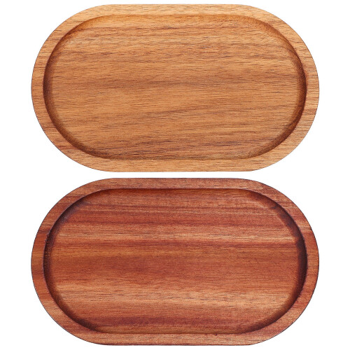 Serviertablett aus Holz, hellbraun, 20 x 11,8 cm 2