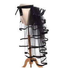 Gonna con strascico e cintura di Halloween, sottogonna in pizzo e tulle, gonna steampunk vittoriana, gonna tutù, lunghezza 105 cm, regalo.