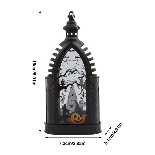 Halloween-LED-Laternen – Schwarze tragbare Kürbisleuchte 1